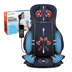 COMFIER Shiatsu Back Massager with Heat for Pain Relief Deep Tissue Massage Chair Pad with Tapping Compression Adjustable Height Seat Chair Massager for NeckBack and ShouldersGifts for Women Men