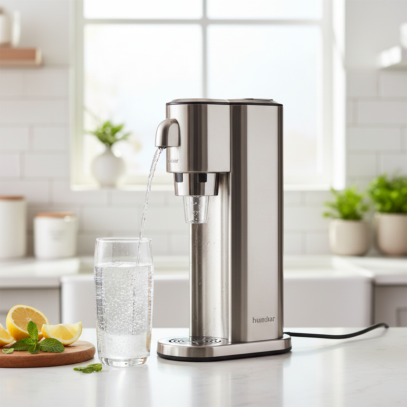 Sparkling Water Maker on kitchen countertop