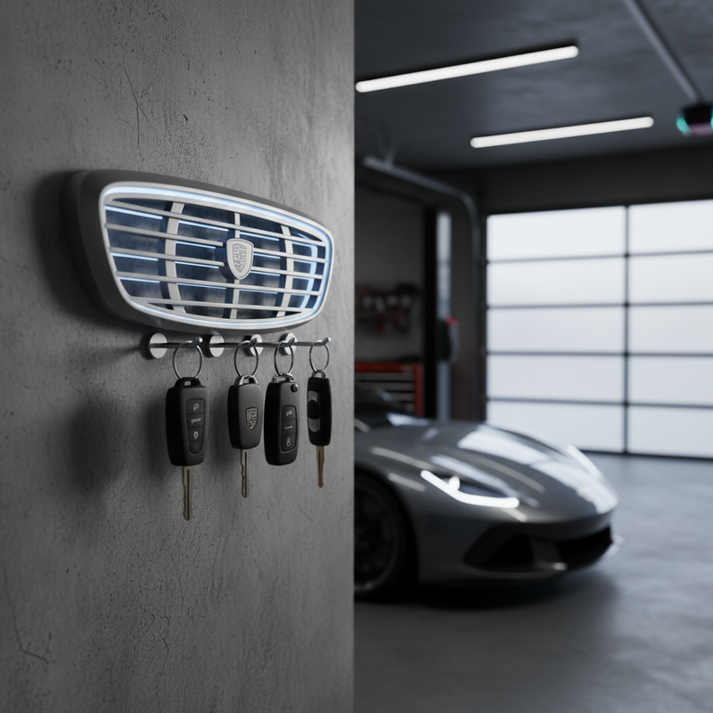 Car Garage Key Holder Wall Mount in modern garage